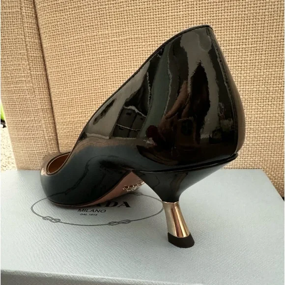 Prada kitty heels. Alzature Donna. Size 36.5. Patent Black - Picture 3 of 7